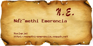 Némethi Emerencia névjegykártya